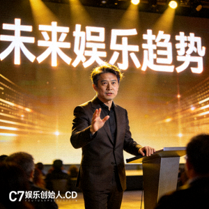 C7娱乐创始人兼CEO在行业峰会上发表关于未来娱乐趋势演讲的肖像